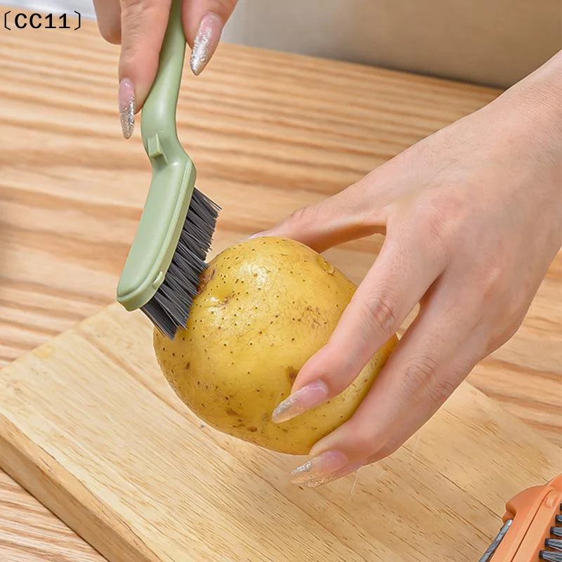 Multifunctional Fruit Vegetable Carrot Potato Washing Brush Scrubber Qme