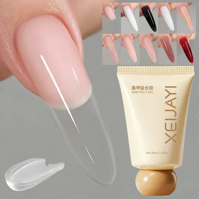 15 Colors Steel Level UV Hard Builder Gel, 30ml Fast Nail Extension Gel, High Viscosity Non-Brittle Long Lasting Soak Off Gel Qme