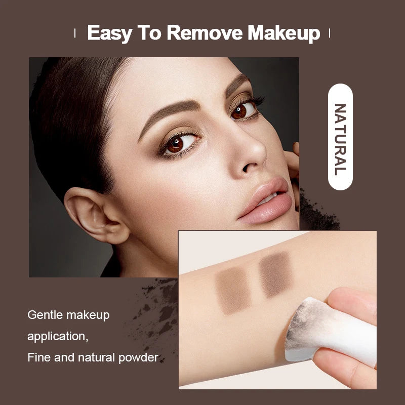 3 in 1 Eyebrow Stamp, Long-lasting Waterproof Perfect Eye Brows Stencil, Retouching The Face Hairline Contour Fine Powder Qme