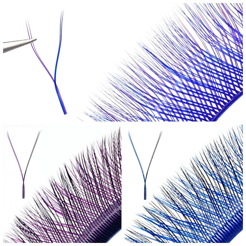 NATUHANA YY Shape Eyelashes Extension Two Tip Lashes C D Curl Ombre Qme
