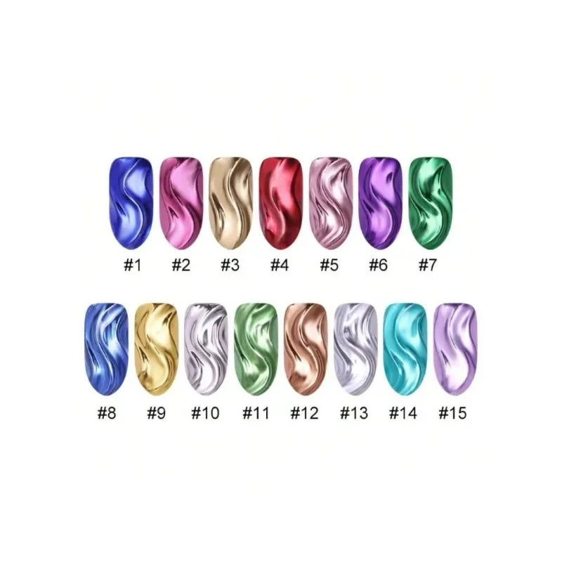 1 Box Nail Powder Chameleon Mirror Chrome Pigment Glitter UV Gel Dust Qme