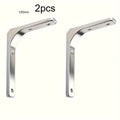 2Pcs Stainless Steel L Shape Shelf Brackets Heavy Duty Floating Wall Mount Support Braces For Wooden Shelves Table Cabinet Qme 125mm