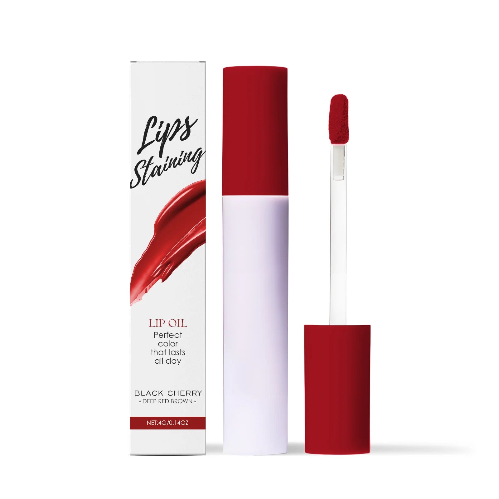 Lips Staining Mirror Lip Oil Gloss Long-Lasting Moisturizing Waterproof Non-stick Cup Makeup Lip Cosmetics Sexy Lips Plumper Qme BLACK CHERRY
