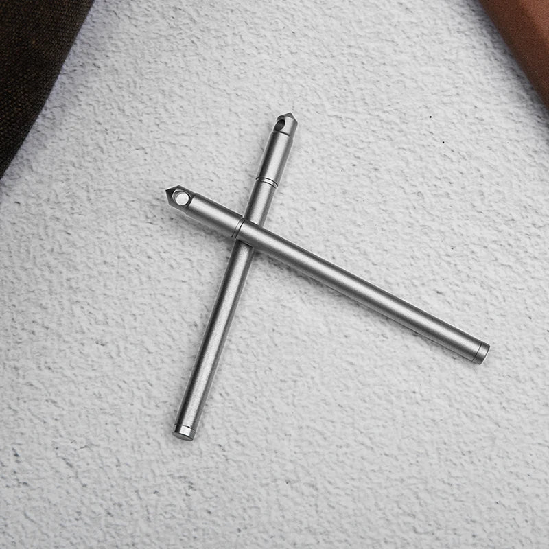 Miniature Titanium Ballpoint Pen EDC Gadget Keychain Outdoor Qme