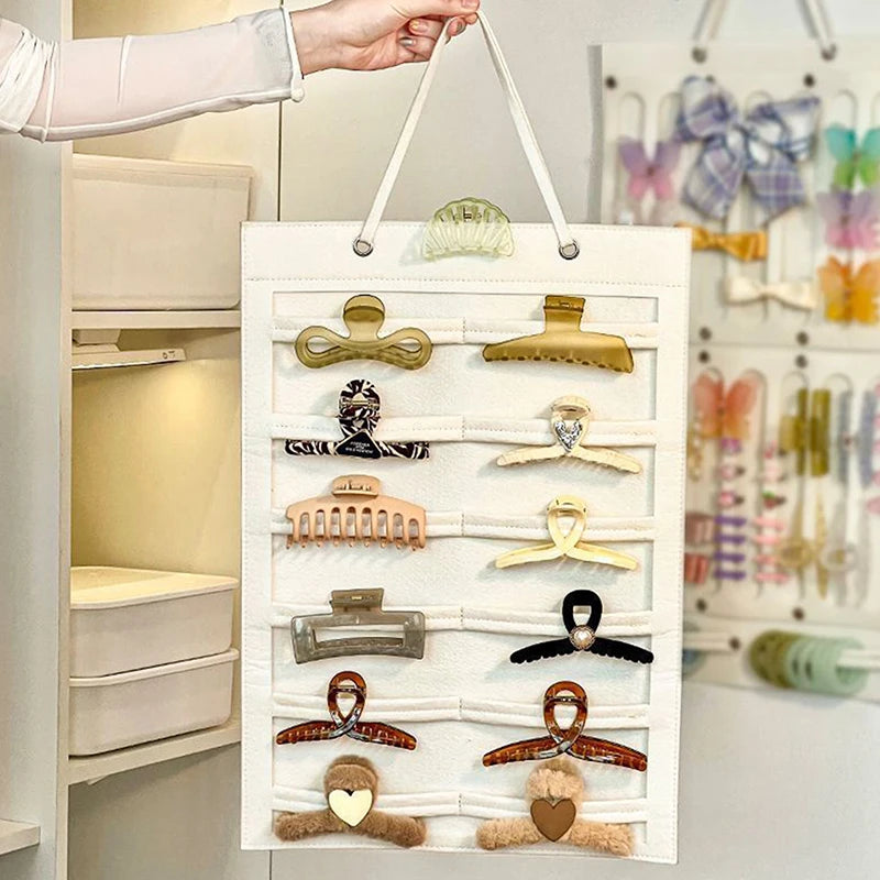[HS]1Pc Hair Bows Holder Organizer Hanging Wall Large Capacity Hair Clips Headband Display Girl Room Decor. Qme