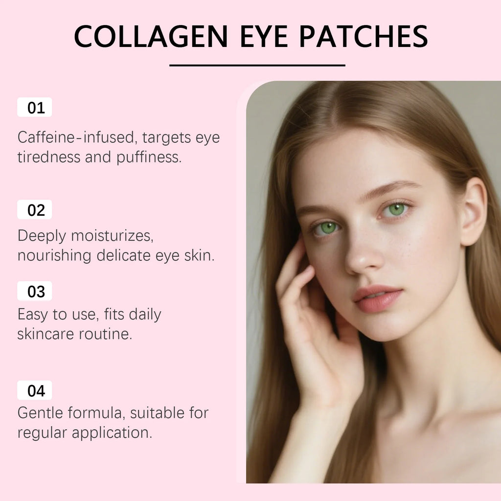 Instalift PDRN Collagen Eye Patches Anti Dark Circles Eye Bags Anti Wrinkles Hydrogel Under Eye Mask with Niacinamide & Caffeine Qme