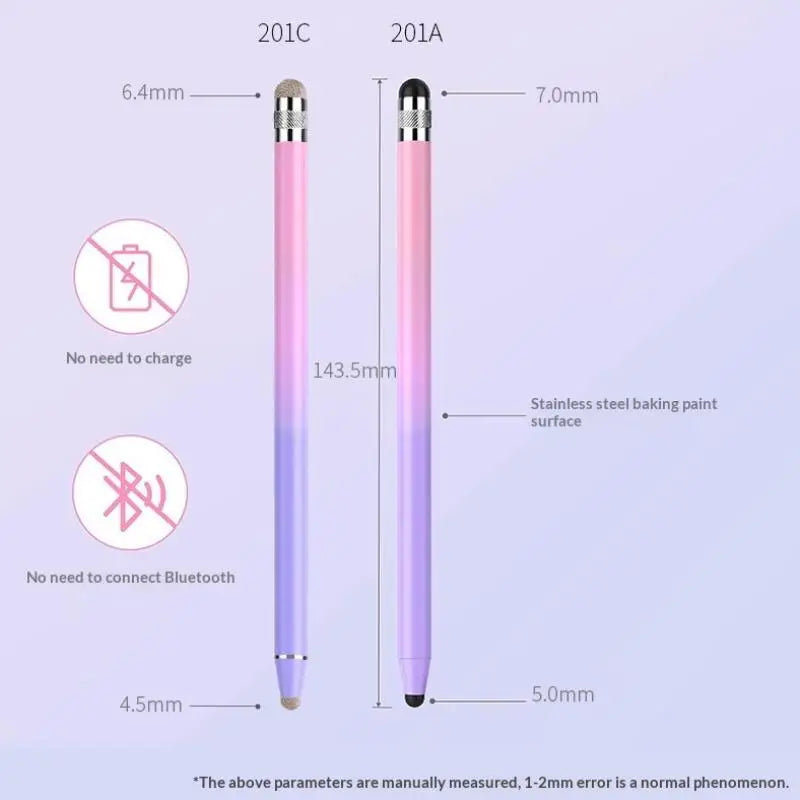 Mesh Fiber Capacitive Stylus Pen Double Nib Touch Screen Pens Drawing Qme
