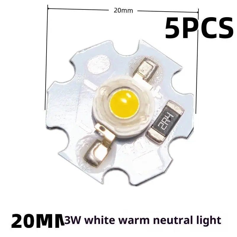 5/10Pcs 16mm 20mm LED Lamp Boards 1W 3W Single Color 5V 12V Warm Neutral White Spotlights Downlights Sunset Lights Qme Golden 5V 3W 5pcs