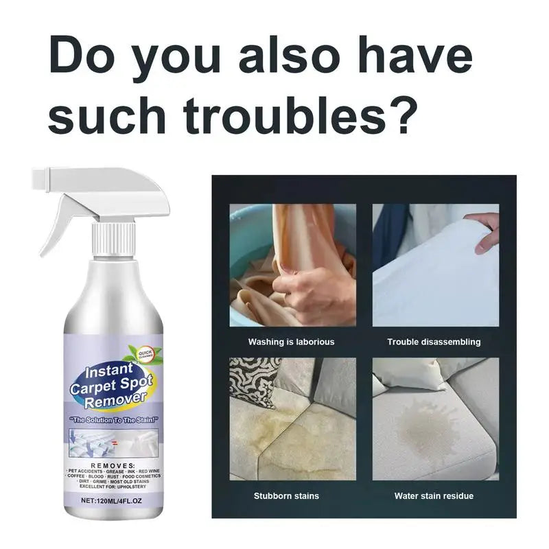 Carpet Stain Remover Rug Cleaner Spray Spots Cleaning Pet Removes Wine Qme