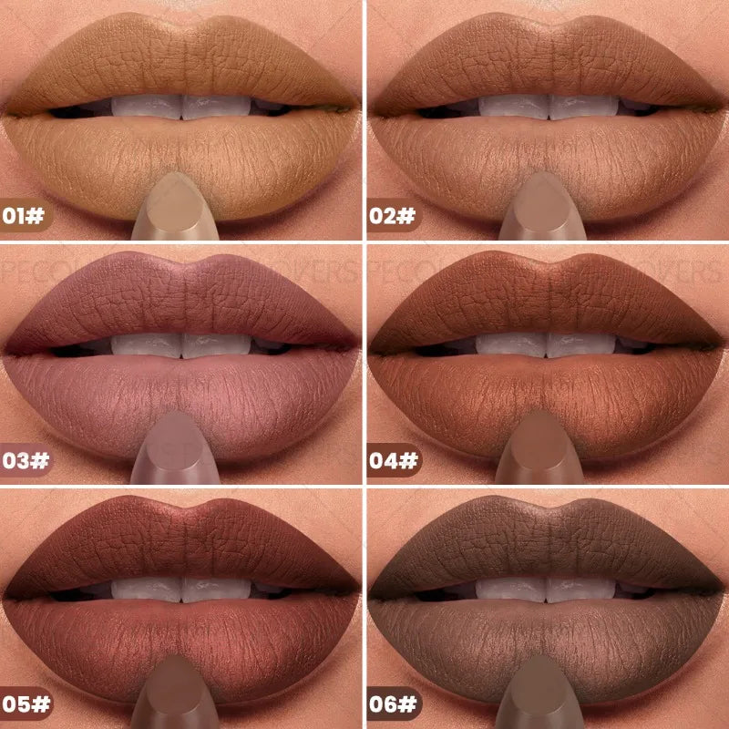 Multi-color Lipstick Brown Lip Gloss Selection Non-dry Full Charming Qme