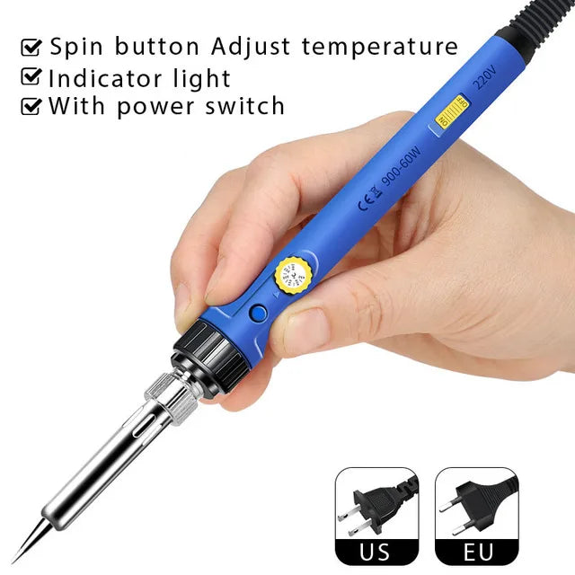 Soldering Iron Adjustable Temperature Electric Solder Rework Station Qme US