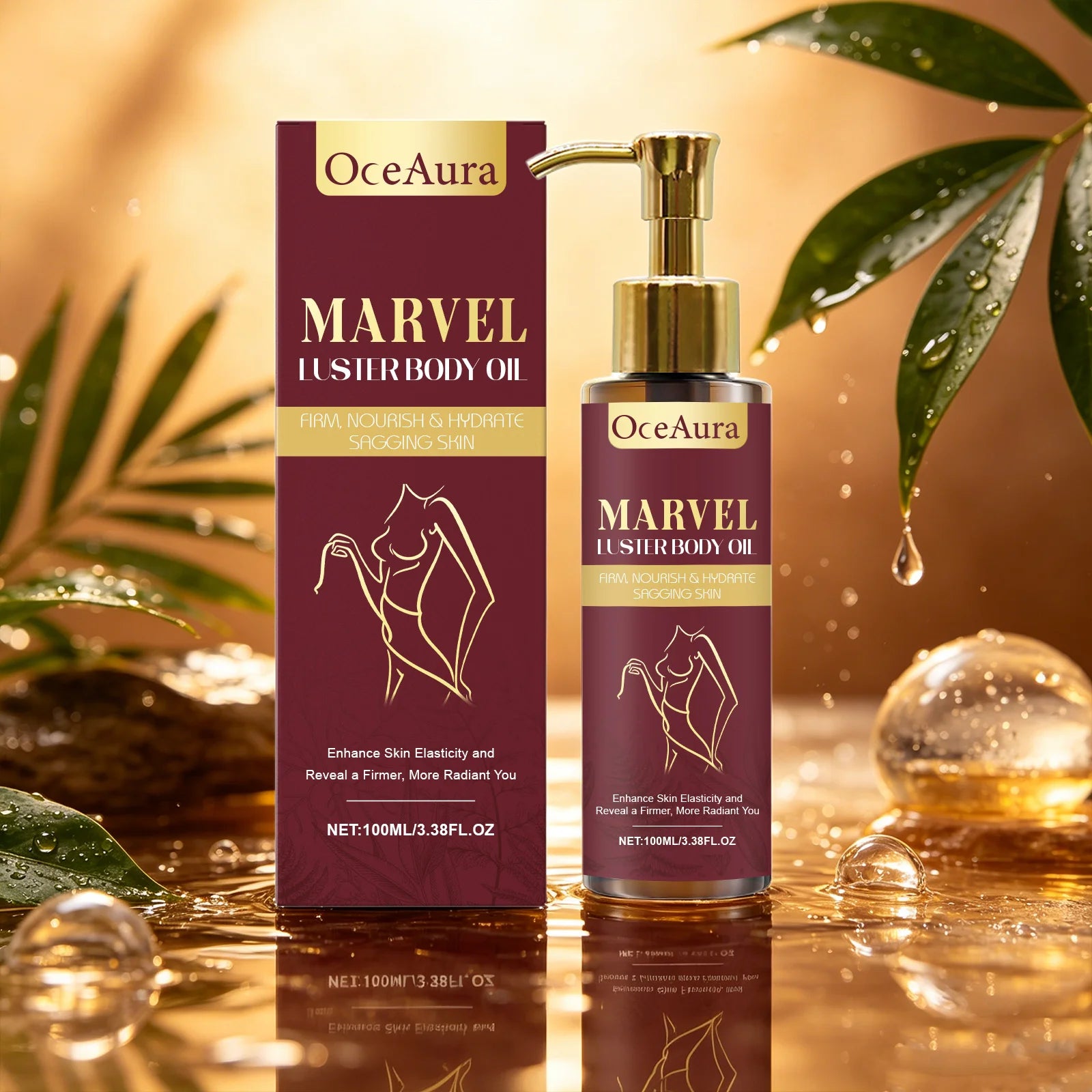 Oceaura Marvel Luster Body Oil Firm Skin Elasticity Enhanced Deep Qme