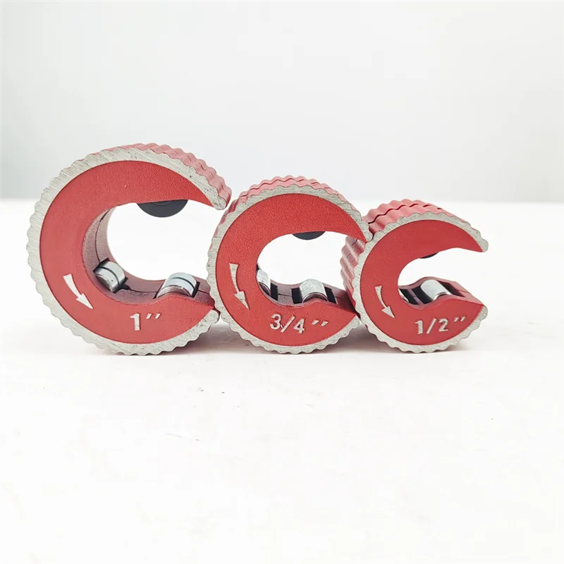 A02F-Copper Tubing Cutter Set Copper Pipe Cutter Tool,Include 3Pcs 1/2-1In.Cutters,1Pc Trimming Knife,3 Spare Cutting Wheel Qme