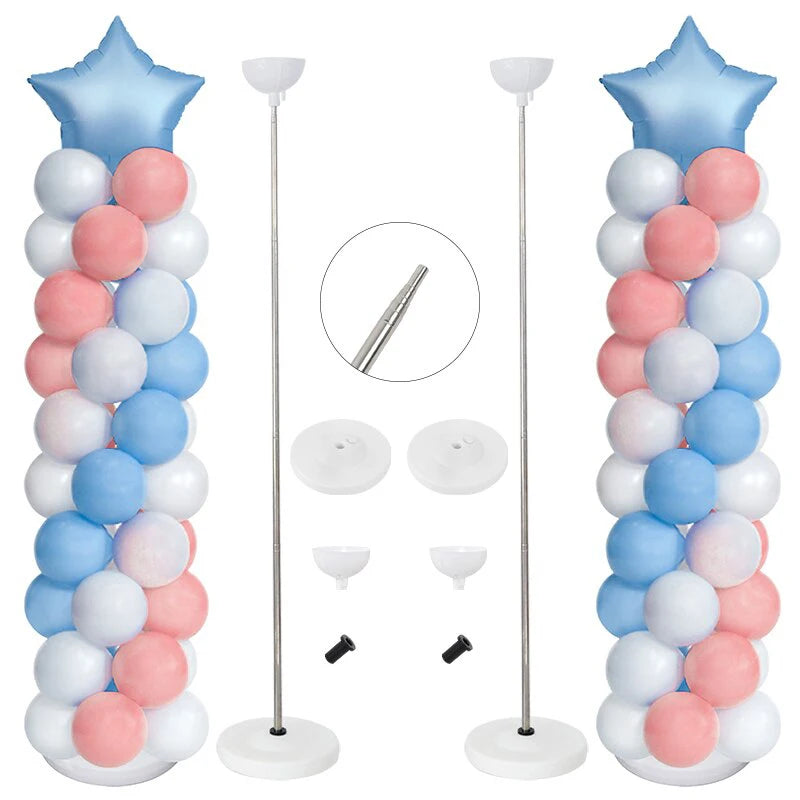 Balloon Column Stand Kit,Adjustable Balloon Column Kit, Metal Telescopic Pillar Balloon Stand, Birthday Party, Graduation, Weddi Qme