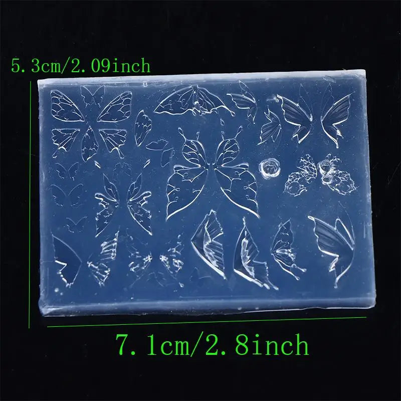 3D Silicone Butterfly Nail Carving Mold Wings Stamping Plate Nails Qme one size