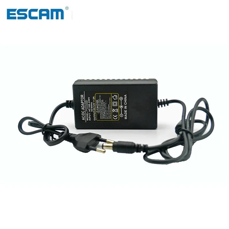 ESCAM CCTV Camera Power Adapter DC12V 2A AHD Camera DVR Power Supply EU/US/UK/AU Plug Qme
