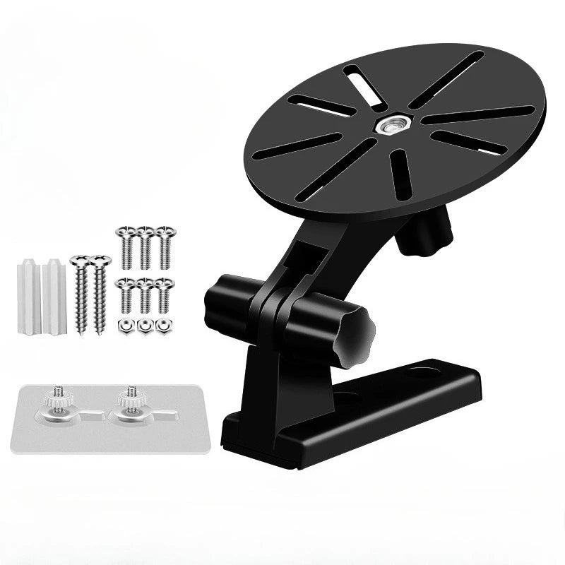 3PCS Home Non-Drilling Camera Mount Smart PTZ Adjustable Angle Surveillance Bracket Black Qme Black-No-drill