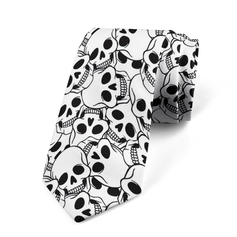 Cartoon Skeleton Men's Women's Tie Fashion Casual Printing Novelty Qme style2