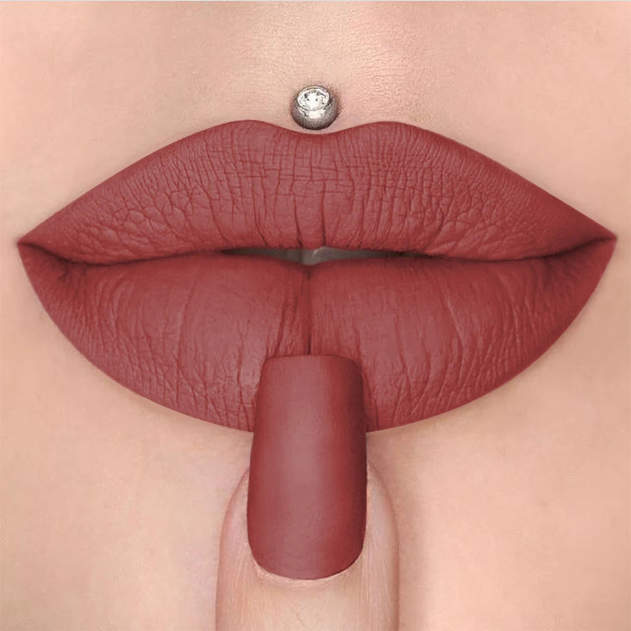 15 Colors Nude Velet Matte Lipstick Pen Waterproof Long Lasting Red Qme 04