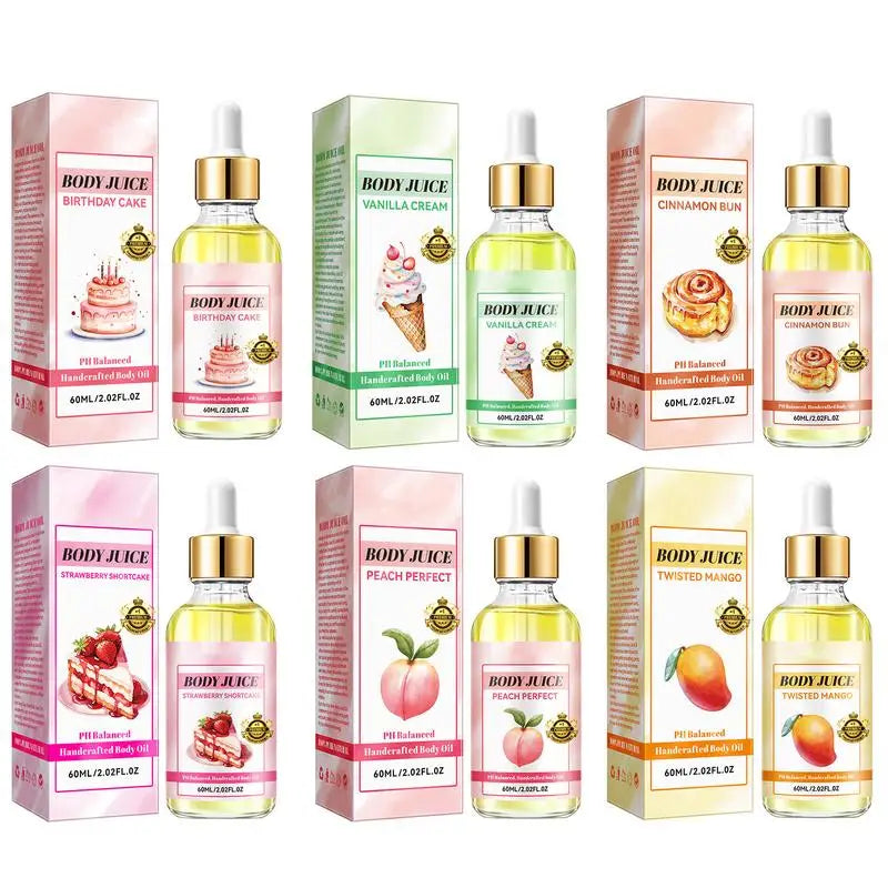 Strawberry Body Oil Moisturizing Soothing Juice Peach Mango Cinnamon Qme