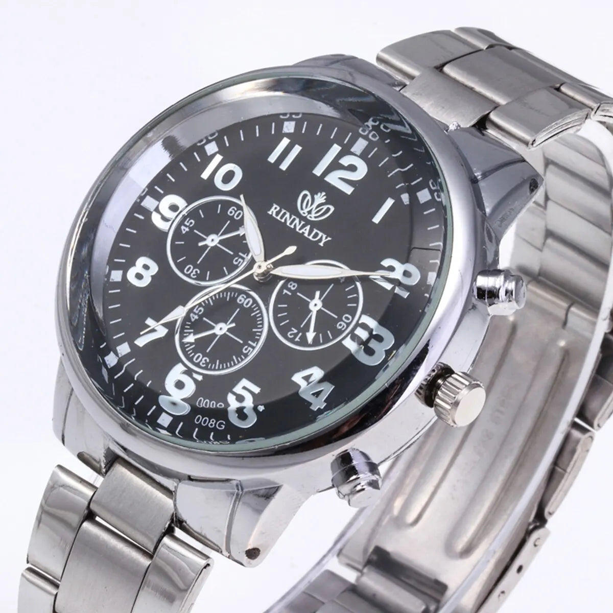 2pcs Classic Simple Quartz Watches Stainless Steel Watch Couple Watch Qme