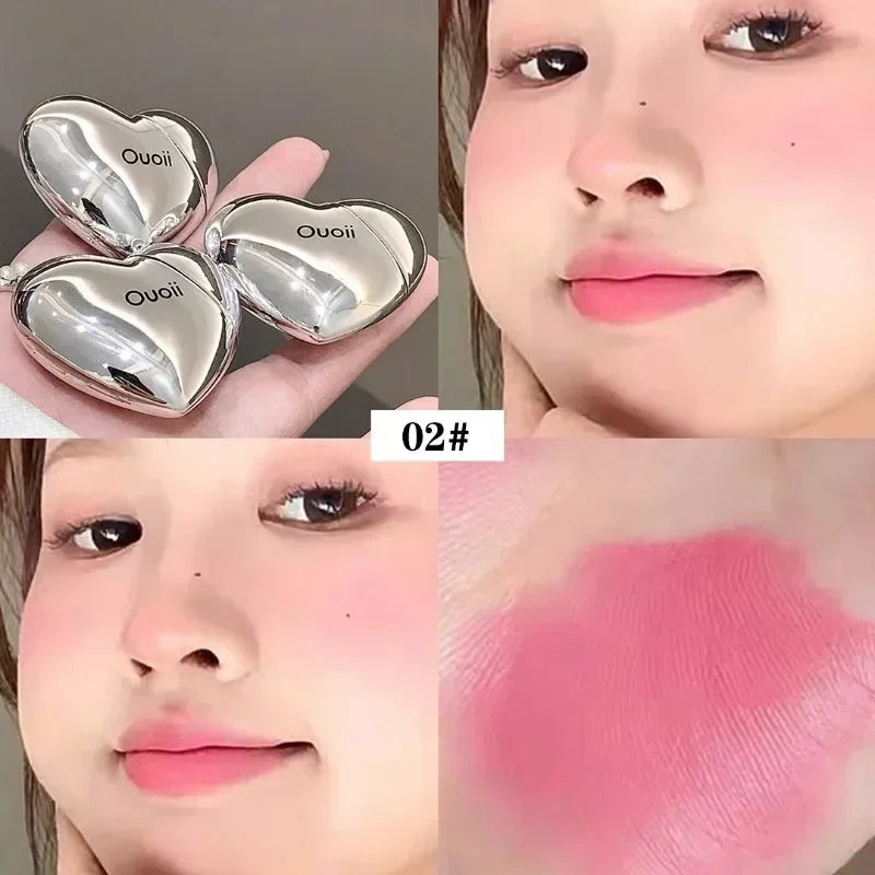 Matte Glitter Face Liquid Blusher Smooth Cheek Eye Mousse Blush Highlighter Stick Rouge Multi-purpose Waterproof Contour Makeup Qme 02 strawberry