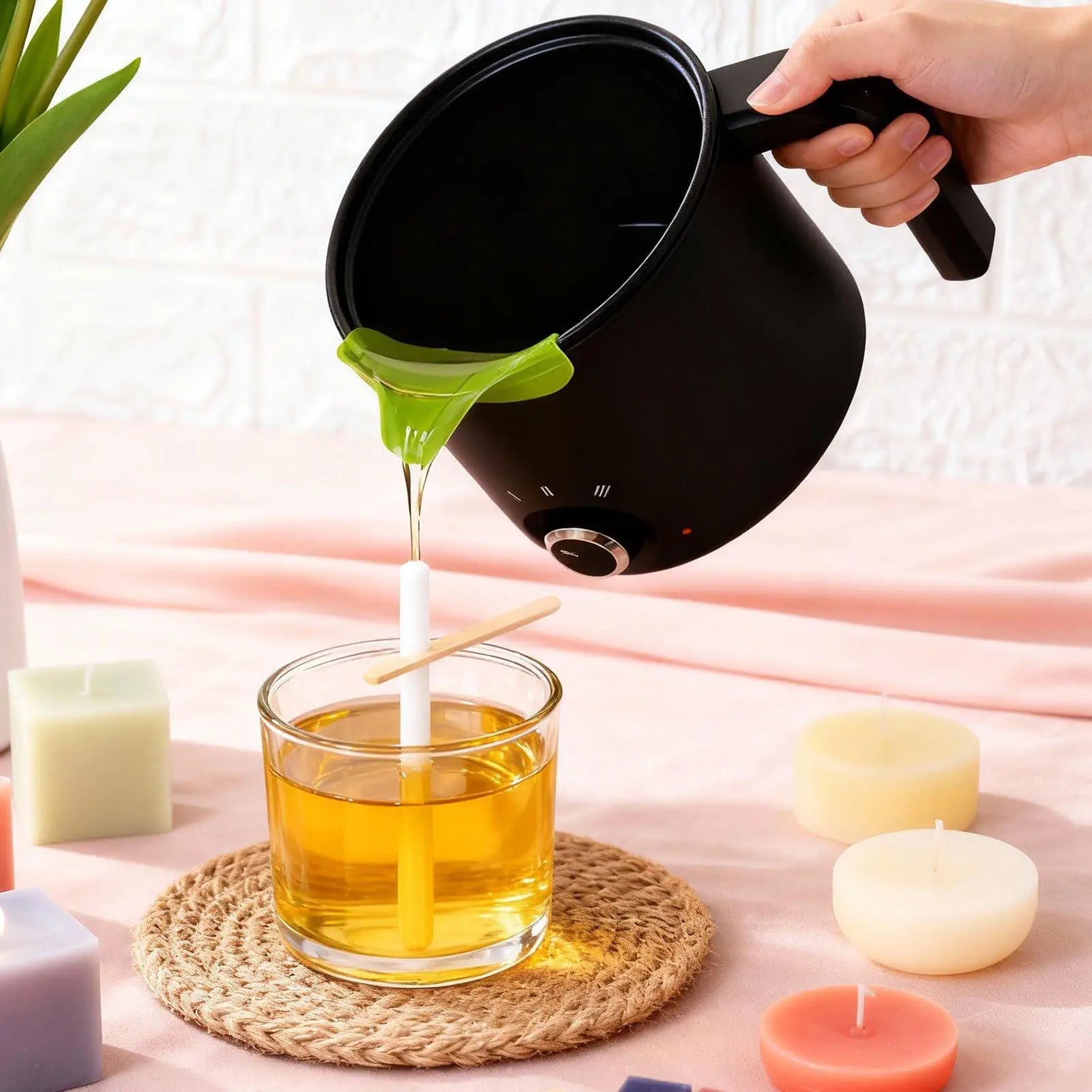 Candle Wax Melting Pot 1.5L Large Stainless Steel Electric Non-stick Candle Making Pot Melting Pitcher for Soap Candy Chocolate Qme