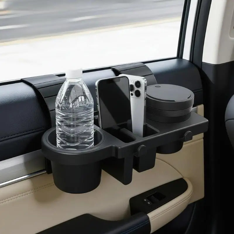 Portable Car Door Cup Holder Window Multifunctional Storage Organizer Qme