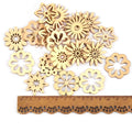 50pcs Hollow Flower Shape Natural Wooden Embellishment Scrapbook Accessories Handmade Crafts Ornament Home Decor 19-32mm c3626 Qme 1