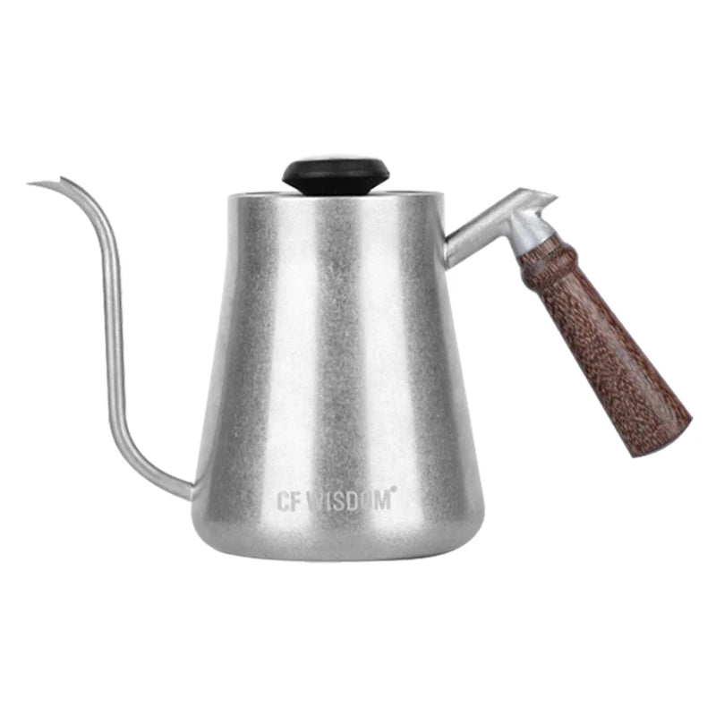 CF WISDOM Vintage Classic Silver Stainless Steel Coffee Hand Brewing Qme ZM-FGSC01