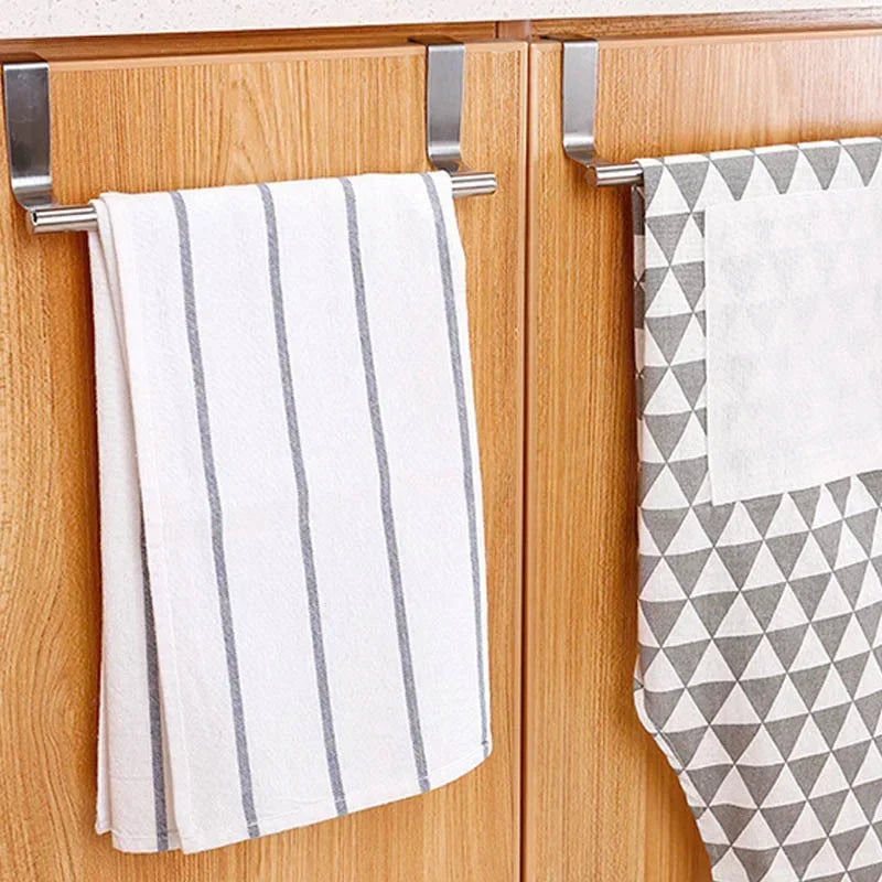 Stainless Steel Towel Rod,drillless Cabinet Door Rack Hanging Towels,Bathroom Accessories Door,Kitchen/bathroom Storage Qme