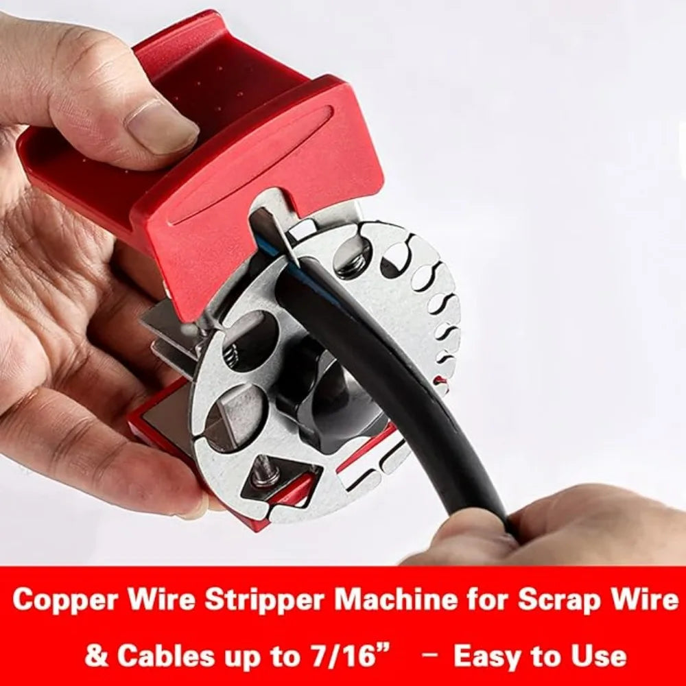 Handheld Copper Wire Stripper Manual Adjustable Portable Cutting Wire Quick Wire Stripping Tool for Scrap Recycling Electrician Qme