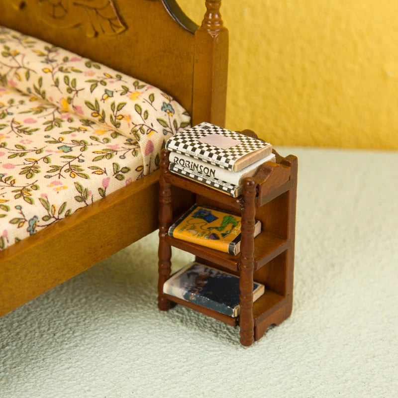1 12 Dollhouse Miniature Bedside Stand Storage Rack Nightstand Qme Default Title