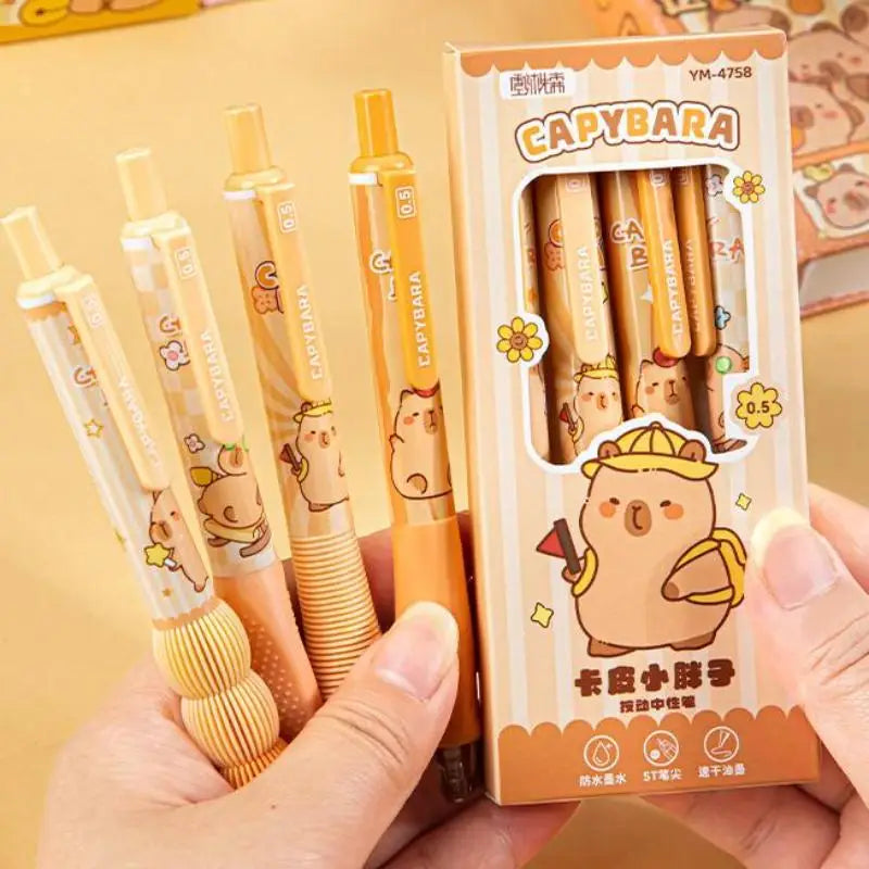 Cute Cartoon Capybara Gel Pen Quick Drying Neutral Student Kids Qme A2