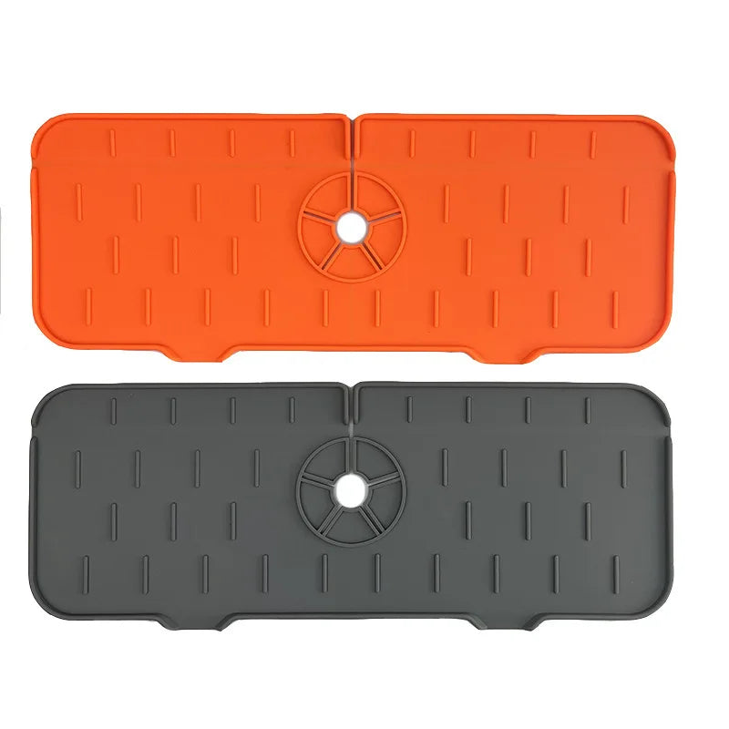 Kitchen Faucet Absorbent Mat Silicone Sink Splash Guard Water Draining Pad Countertop Protector Table Cushion Place Mat Bathroom Qme