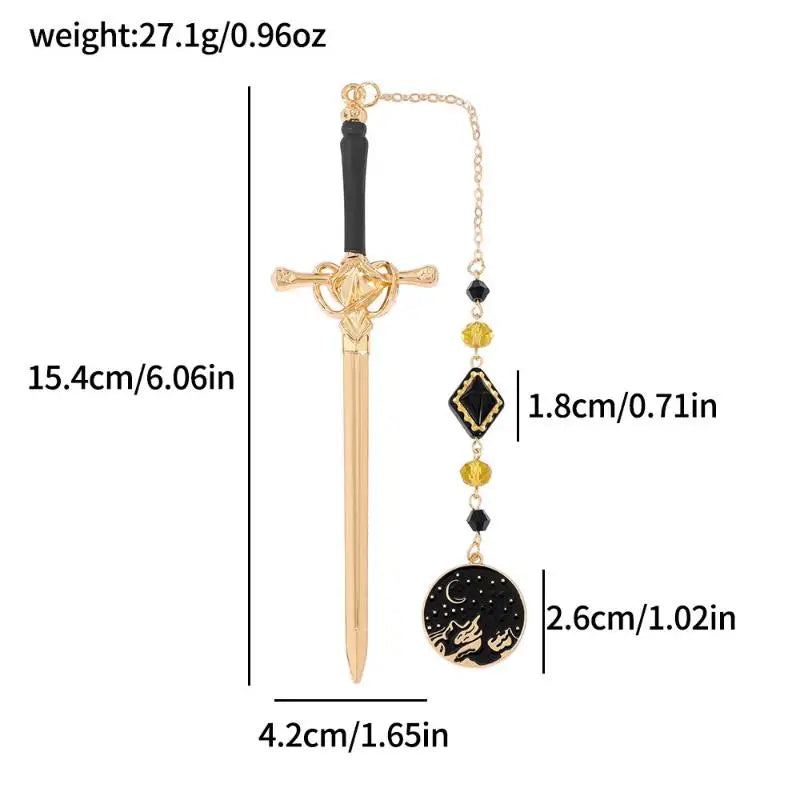 Fourth Wing Dragon Sword Bookmark Stylish Fantasy Gothic Design Page Qme A9