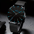 Casual Round Pointer Quartz Watch Large Geo Dial Analog Mesh Strap Wristwatch For Women Men Qme Multicolor No