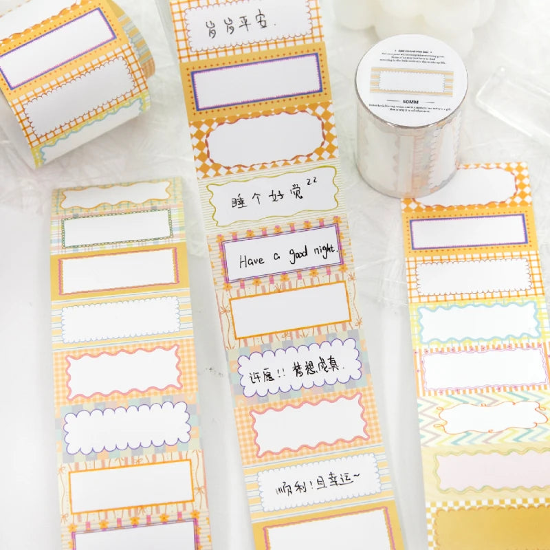 50mm*2m Cartoon Die-Cutting Tape Filmstrip Masking Tapes for Scrapbooking Stickers Journaling Creative Stationery Supplies Qme