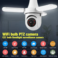 3MP 2.4G WiFi PTZ IP Camera with LED Lights E27 Bulb Camera Indoor Home Security Surveillance AI Tracking Wireless Qme camera add 16GB