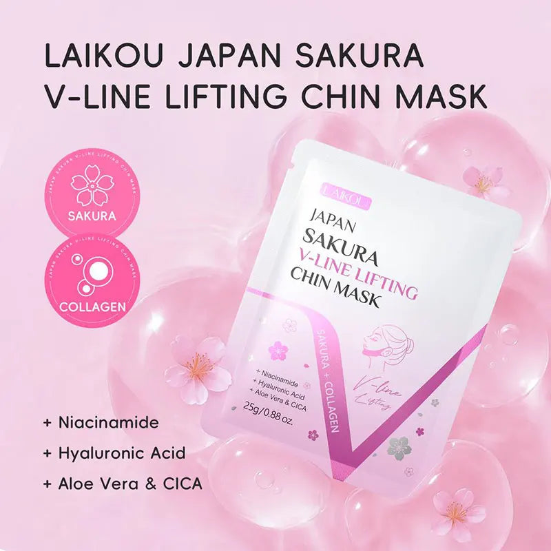 Sakura V Shape Lifting Up Face Mask Nourishing Double Chin Reduce Qme