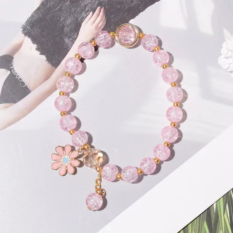 2 Pieces Simple Beads Resin Bracelets Jewelry Gifts for Women Inspired Beaded Bracelet DIY Same Style Statement Jewelry Bangles Qme