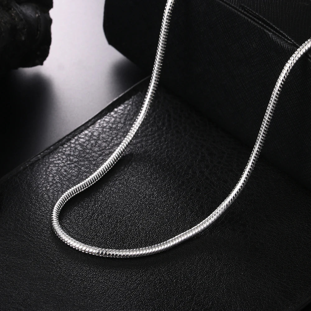 925 Sterling Silver 16-30inch 3MM Snake Bone Chain Necklace For Women Men Wedding Fashion Jewelry Charm Gifts Qme