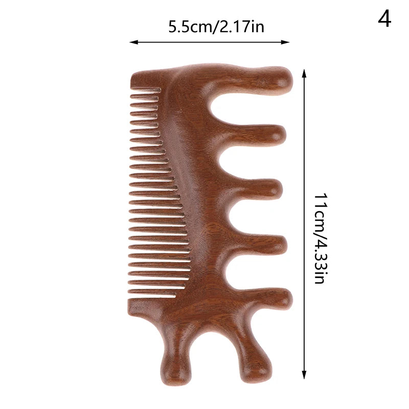 Natural Sandalwood Hair Combs Anti-static Wooden Comb Massager Tooth Qme Style5
