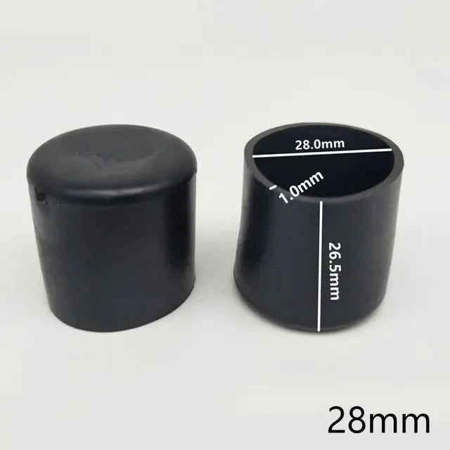 16Pcs Silicone Table Chair Leg Tips Caps Black/Transparent Non-slip Floor Protector Furniture Bottom Reduce Noise End Covers Qme Black-28mm 16Pcs