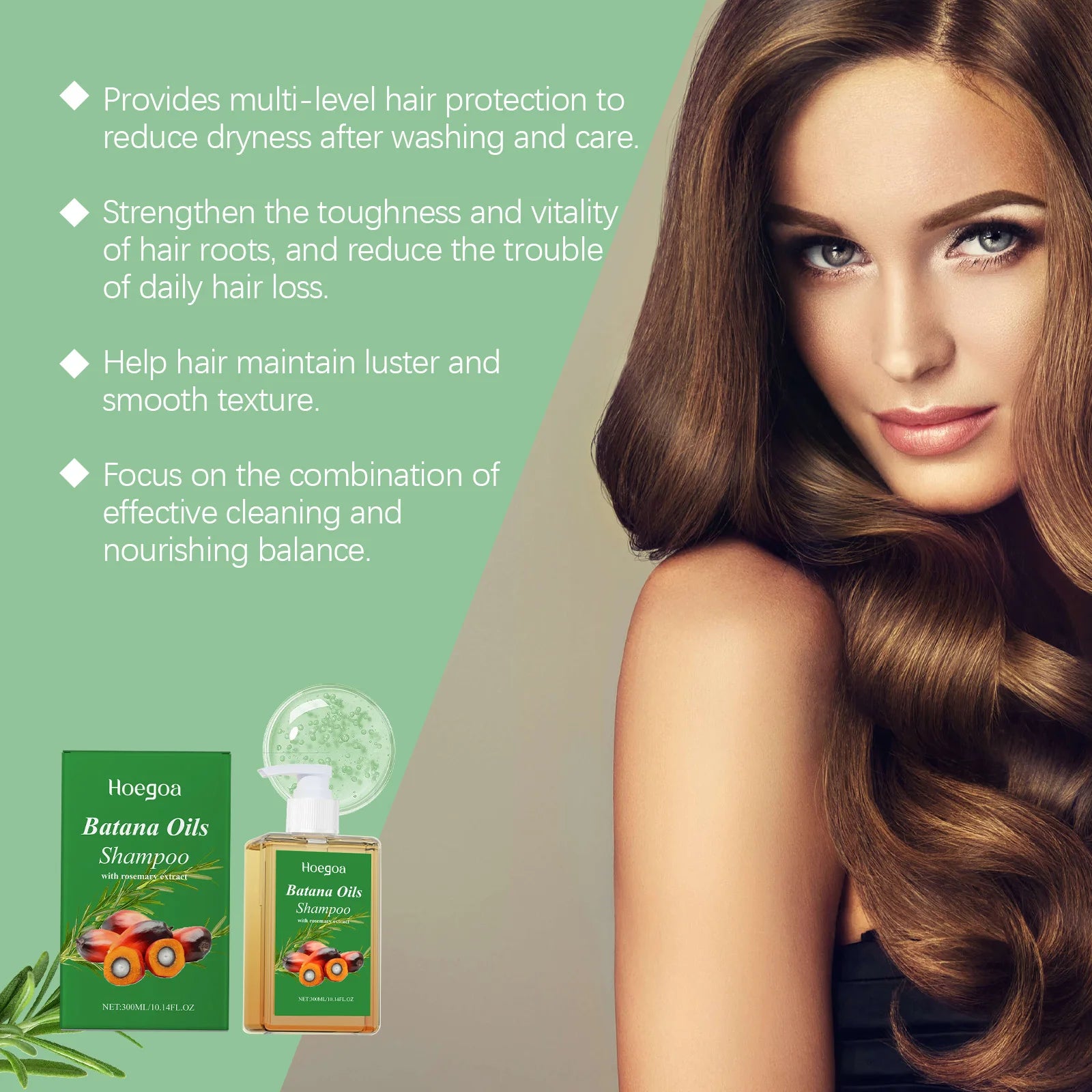 Organic Batana Oil Shampoo Soothing Scalp Intense Repair Batana Nourishing Shampoo with Rosemary Extract for All Hair Types Qme
