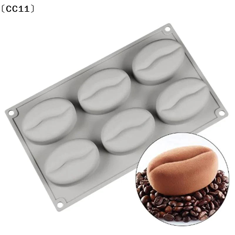 Coffee Bean Shape Cake Silicone Mold DIY Bread Chocolate Dessert Qme