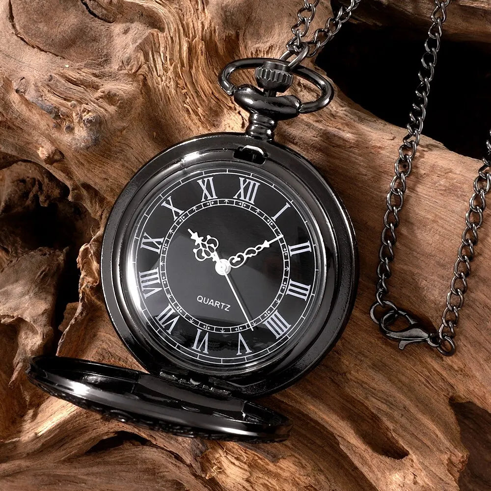 1pcs Punk Copper Retro Hollow Gear Hollow Quartz Pocket Watch Necklace Hanging Bracelet Men and Women with Chain Gift Qme