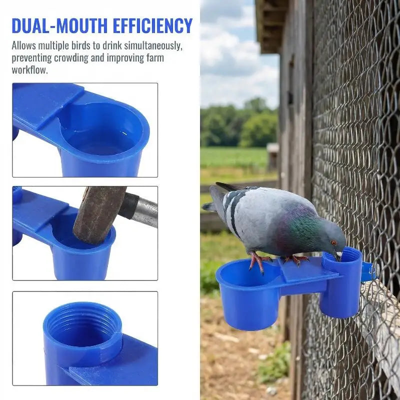 20PCS Pigeons Bird Drinker Feeder Fit For Soda Pop Water Bottle Cup For Chicken Birds Feeder Trough Animal Feeding Accessories Qme