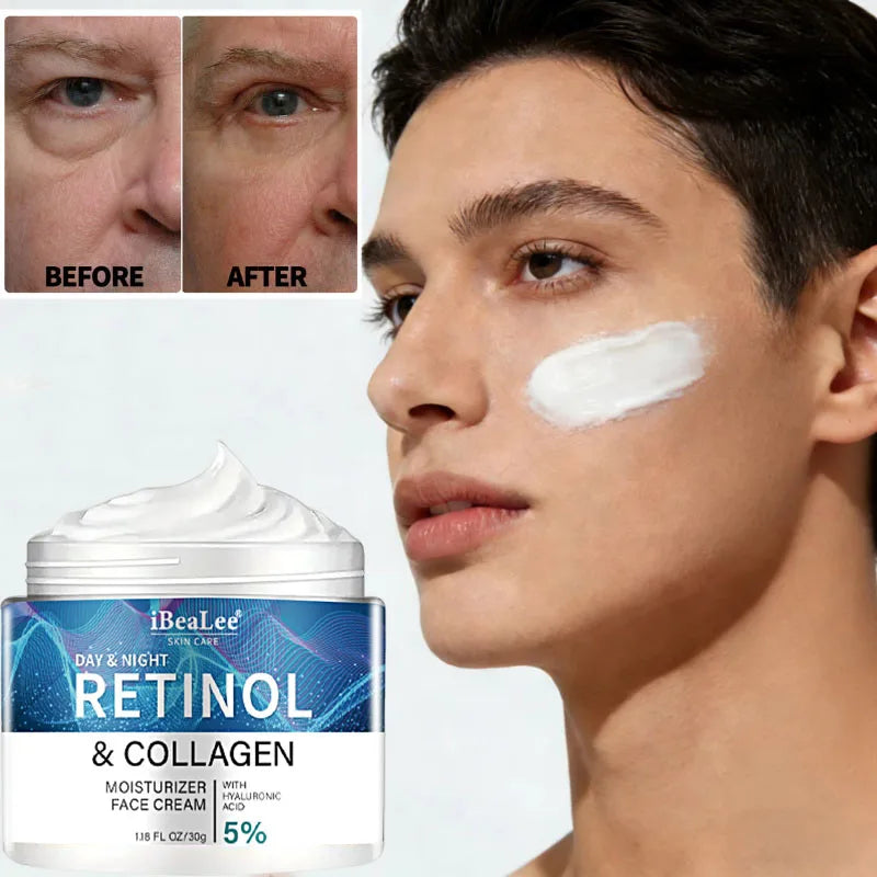 Retinol Faded Wrinkle Cream For Men Collagen Lifting Firming Reduce Face Neck Wrinkle Efficient Moisturizing Skincare Qme