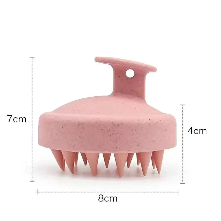 Silicone Shampoo Brush Body Massage Bath Shower Salon Hairdressing Qme Pink
